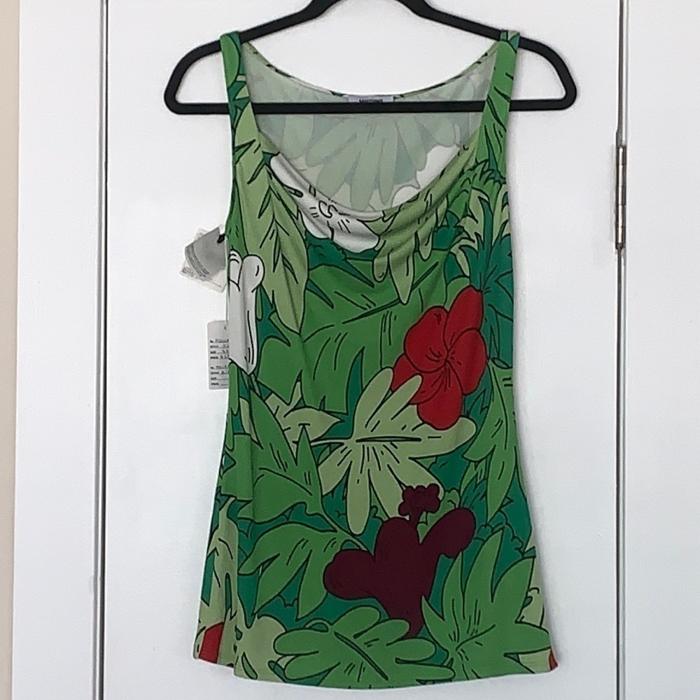 NWT Moschino Tropical Print Cowl Neck Tank Top 8 - Picture 3 of 10